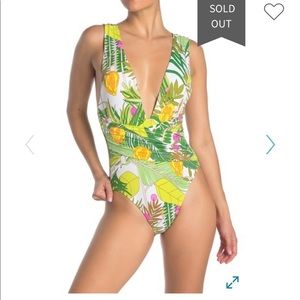 Trina Turk | “ It’s Bananas “  Plunge One Piece Swim
